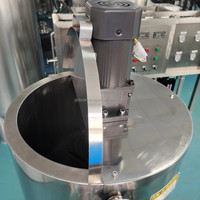 Machine de remplissage de pâte liquide à haute viscosité pour crème de miel 30L en acier inoxydable 304 avec buses anti-goutte, chauffage, mélange et système pneumatique