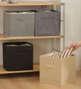 <b>Collapsible</b> Cube <b>Storage</b> <b>Box</b> Fabric Closet Organizers with Handle for Home Office - Product Image 1