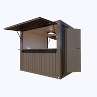Conteneur de magasin pop-up miniature de 10 pieds, kiosque de café, kiosque de restauration rapide, possibilité de personnalisation