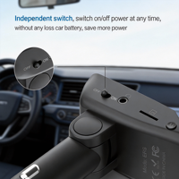 Émetteur FM 2-en-1 pour voiture avec casque BT amovible, appels mains libres, lecteur MP3 USB, adaptateur secteur pour voitures 12-24V
