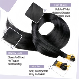 Extensiones <span class=keywords><strong>de</strong></span> <span class=keywords><strong>Cabello</strong></span> <span class=keywords><strong>de</strong></span> Ganchillo Trenzado Liso Extremo, Trama Única, 28 Pulgadas, Preestirado, Venta al por Mayor, Fibra <span class=keywords><strong>de</strong></span> Alta Temperatura, Simpler More - Product Image 4