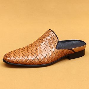 Sandales d'été pour hommes en cuir véritable, tissées à la main, décontractées et élégantes, style business, sandales de luxe en cuir de créateur - Product Image 6