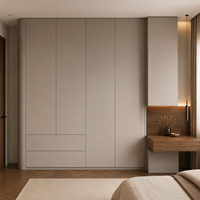 Armoire de chambre d'angle en L à 4 portes, prix direct usine, prête à être expédiée, organisateur de placard intégré