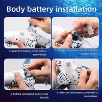 Jouet Requin à Pulvérisation d'Eau Télécommandé 2.4G Rechargeable Électrique Haute Simulation Jouets Requin Télécommandés pour Piscine Salle de Bain