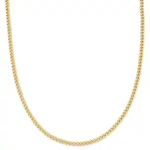 Hiphop Punk Wholesale Gold Filled Fashion Jewelry Accessories Gold Plated 4MM Curb Cuban Chain Stainless Steel Necklace