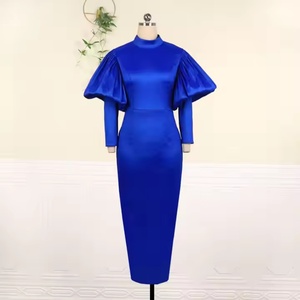 Vestido de Lino 100% para Mujer, Talla Grande, con Mangas Abullonadas Verdes y Diseño de Parches, para Fiestas de Verano y Navidad - Product Image 4