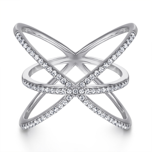 925 argent bijoux de mode sans ternissement bague de mariage croisé en forme de rhodium placage CZ <span class=keywords><strong>Cris</strong></span> croix atomique X planète Zircon anneaux - Product Image 1