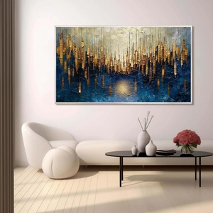 Pintura al Óleo Abstracta Pintada a Mano, Paisaje Minimalista en Lienzo Grande, Textura Suave y Neutra, Arte Moderno para Pared, Original en 3 Colores - Product Image 2