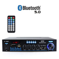 Amplificateur domestique Bluetooth 5.0 AV-568 AV-569BT 60W+60W, métal, USB, carte SD, HiFi stéréo, 0,4% THD, 80dB SNR