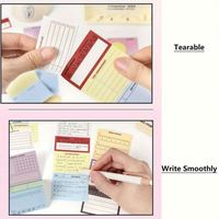 Notes autocollantes multifonctionnelles en papier rectangulaire, liste de tâches, liste de points à réfléchir, planificateur quotidien portable