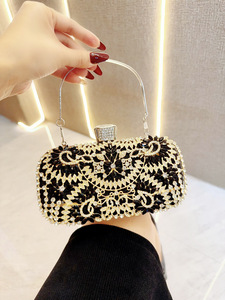 Cross-border New Foreign Trade European American <b>Small</b> Shape Evening <b>Bag</b> Rhinestone Hook Closure Women's Polyester Tanjing - Product Image 6