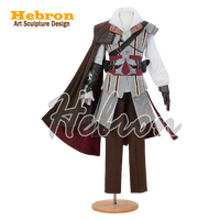 Costumes de jeu cosplay unisexes pour adultes Assassin's Creed 2 Ezio Auditore, collection complète personnalisable, en stock, avec shorts
