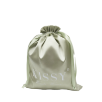 Sac cadeau réutilisable en satin de velours doux personnalisé 2025, résistant aux chocs, pour emballage cosmétique, extensions de cheveux