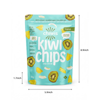 Sachet Doypack personnalisé imprimé, écologique, résistant à l'humidité, avec fermeture éclair, pour l'emballage de kiwi séché et de chips de fruits (snacks)