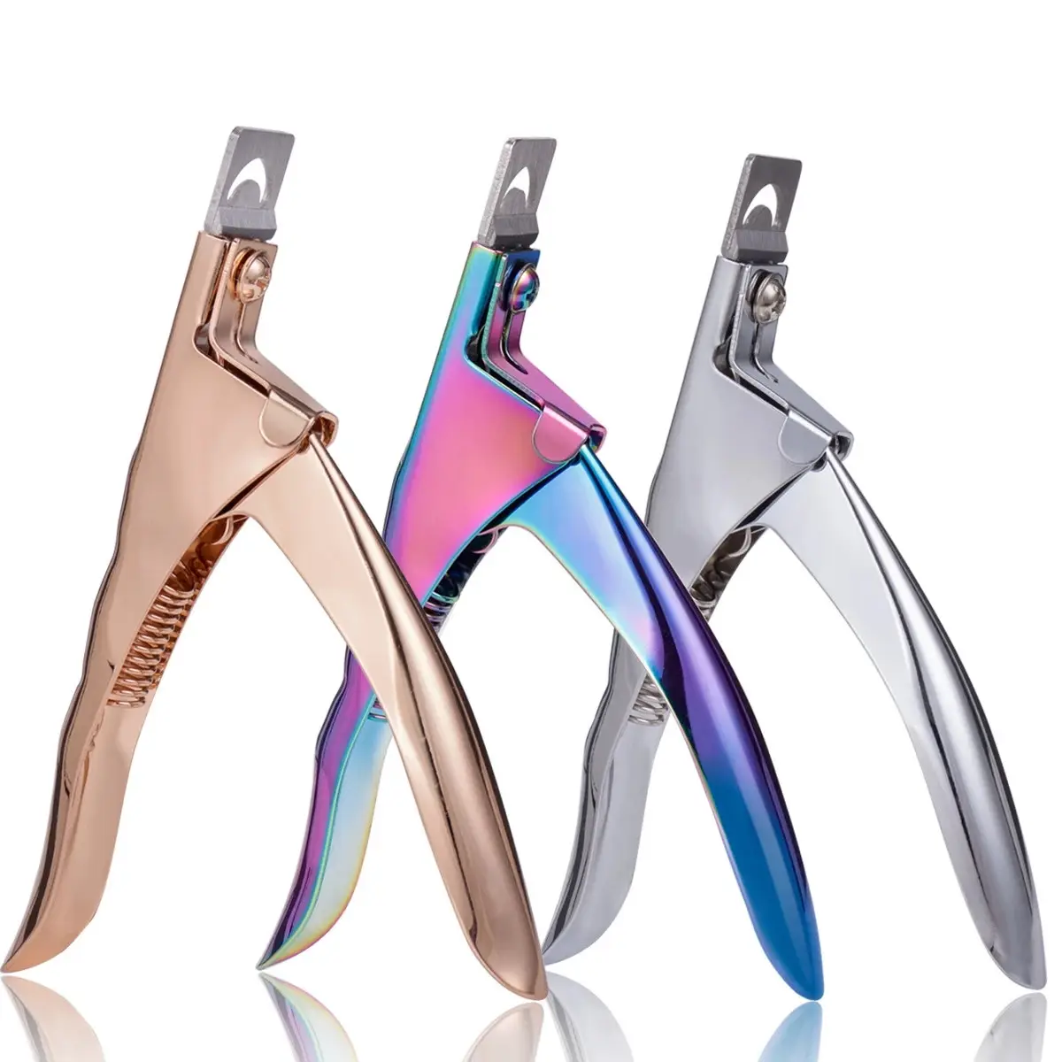 3 Colors U Word Stainless Steel Nail Art Clippers French False Nail Tips Edge Cutters Cutting Trimmers DIY Manicure Tool