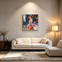 Peinture à l'huile sur toile 18-24 pouces, abstraite, belle fille, portrait figuratif fait main, peintures à l'huile féminines, décoration murale moderne pour la maison