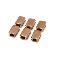 Breloques rectangulaires personnalisées en gros avec rainure, perles dorées sur mesure pour la fabrication de bracelets