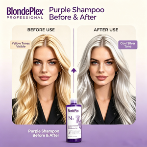 BlondePlex Hair - Tónico Morado Anti-Amarillo <span class=keywords><strong>para</strong></span> Cabello <span class=keywords><strong>Rubio</strong></span>, Champú Morado <span class=keywords><strong>para</strong></span> Eliminar Tonos Amarillos, Champú Violeta Plateado 400ml ODM/OEM - Product Image 5