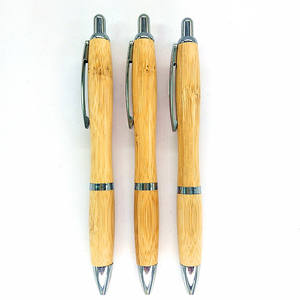 Stylo à bille en bambou recyclé de haute qualité, logo personnalisé, stylo à bille en bois écologique - Product Image 1