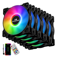 Ventilador de Enfriamiento RGB SNOWMAN XF120 de 6 Pines Gran Venta para Gabinete de Computadora Negro Ventilador de PC con Disipador de Calor de Aluminio Artículos en Stock a Bajo Precio