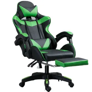 Silla de ordenador grande y alta para juegos de carreras, silla de ordenador para el hogar y la Oficina, color verde