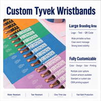 Bracelets Tyvek personnalisés, jetables, pour événements, avec logo imprimé en couleur, bracelets de sécurité pour festivals, fabricant OEM