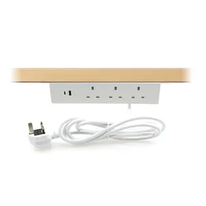 office home under table 3AC UK outlets electrical supplies under desk power socket with USB A+C charger socket