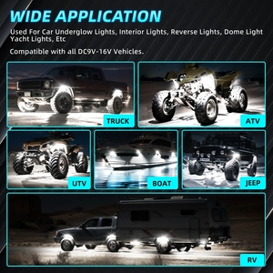 <span class=keywords><strong>Precio</strong></span> barato 4pods Pure White LED Rock Light con arnés de cableado Fuente de alimentación Off-Road Light para camión Pure White Light - Product Image 6