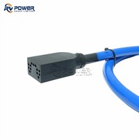 DLPIL13F Connecteur d'alimentation Ethernet série à profil bas en ligne, 13 broches, contact femelle, laiton étanche avec boîtier en aluminium