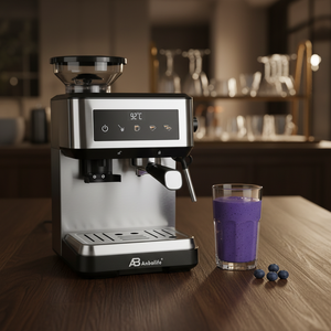 Machine à café expresso numérique Anbolife <span class=keywords><strong>moins</strong></span> chère avec moulin à grains et mousseur à lait – Cafetera De Expreso Prix Usine - Product Image 6
