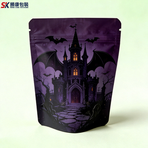 Nouvelle pochette verticale de style moderne 3,5g 7g en film polyester CPP pour emballage alimentaire, anti-odeur, refermable avec fermeture éclair, scellage 3 côtés, estampage à chaud, pour salades - Product Image 2