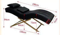 Chaise de salon pliante Modern S pour soins de beauté sourcils cils lèvres dodues massages pour spa hôtels et écoles en cuir