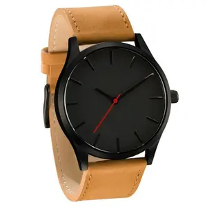 Grote Wijzerplaat Sport Stijl Eenvoudige Matte Riem Quartz Horloge Heren Horloges Klassieke Trend Business No Logo Custom Horloge