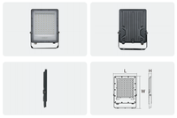 Reflector LED DOB de Alta Luminosidad de 50W a 400W, Carcasa de Aluminio con Lente de PC, IP65 Impermeable, 120lm/W, para Jardín