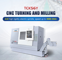 Tour CNC à lit incliné 4 axes TCK56Y avec système de changement d'outils automatique et capacités multi-surfaces pour le travail des métaux de précision