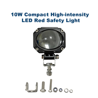 Projecteur de signalisation en U pour chariot élévateur SG SG-LW8DR 10W rouge super lumineux, DC10-80V IP67, LED CREE haute intensité, en alliage moulé sous pression