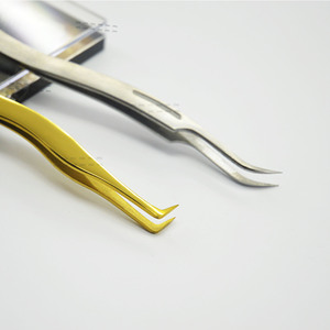 Poignée ergonomique Pince à épiler professionnelle pour extension de cils avec bout pointu Emballage personnalisé en acier inoxydable japonais durable - Product Image 4