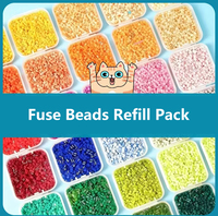 Mini perles à repasser 10g en sachet, kit de perles EVA 221 couleurs, kit de bricolage artisanal 2,6 mm, gamme complète de couleurs