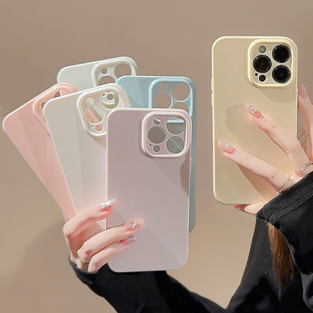 Cute Candy Color Aesthetic Phone Case Full 360 Protection for iPhone 17 16 15 14 13 Pro Max Girls Shockproof TPU