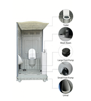 Toilette portable en plastique pour le camping avec pompe de chasse d'eau, toilette de voyage pliable pour camping-car