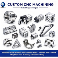 Mordazas de Pinza para Robot Industrial de Precisión Profesional, Elementos Finales Mecanizados por CNC, Aluminio 6061 Anodizado Duro Personalizado para Mecanizado