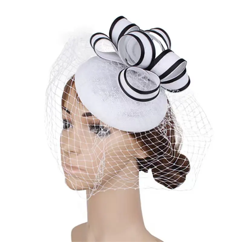 Accessoires de coiffure pour femmes à la mode personnalisés Voiles de mariage Décoré de style européen Fascinator Chapeau de fête pour dames