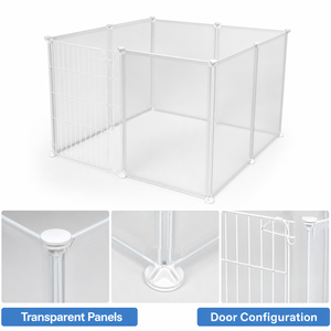 Recinto per Cani da Interno con Toilette, Gabbia per Cani e Gatti, Porta di Isolamento, Recinzione Combinabile Liberamente per Cani di Piccola e Media Taglia - Product Image 3