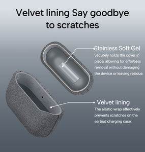 Funda Protectora Antiarañazos Hecha a Mano de Alcántara para <span class=keywords><strong>AirPods</strong></span> Pro, <span class=keywords><strong>AirPods</strong></span> 4 Pro, Pro2, Pro3, Samsung <span class=keywords><strong>Buds</strong></span> <span class=keywords><strong>3</strong></span>, 3Pro - Product Image 2