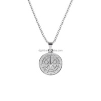 Collier pendentif boussole pirate rétro pour homme, en acier inoxydable, collier de voyage pour marin, argent, or, noir, pour jeune garçon, adulte, cadeau pour fils
