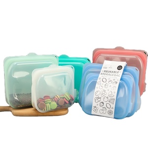 Customizable Wholesale cheap leakproof food grade liquid ziplock silicone reusable food storage bags