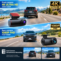 Caméra de Voiture M8 4K+1080P, Boîte Noire 4K à Double Objectif, Caméra Embarquée Wifi GPS 4K Avant et Arrière