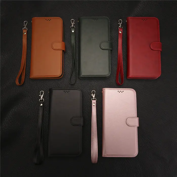 럭셔리 가죽 케이스 지갑 카드 슬롯 플립 커버 손목 스트랩 케이스 Xiaomi 1112 Lite Redmi 10 A C K40 Note 11 Pro 11S