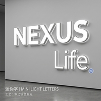 Lettres en acrylique LED miniatures personnalisées, 3D sans bordure, étanches IP65, pour bâtiments résidentiels, centres commerciaux, boutiques haut de gamme, cafés, logos