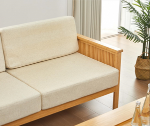 Bắc Âu Đơn Giản Phong Cách Rắn Tre Gỗ <span class=keywords><strong>Sofa</strong></span> Giường Đặt Có Thể Tháo Rời & Có Thể Giặt Vải Cho Căn Hộ Nhỏ Phòng Khách Kết Hợp - Product Image 3